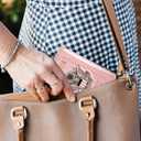 TOURSUIT RFID Blocking Passport Holder for Women Men, Leather Passport Travel Wallet with Metal 3D Metal Badge, Travel Document Holder Cover Accessories (Rose Gold)