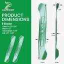 2 Pack 942-04244A Mower Blades with 712-0417A Blade Nuts for XT1 LT46 LTX1045 LTX1046 XT1 46 RZT L46 LT2000 Replaces Cub Cadet 46 inch Mower Blades 742-04244A 742-04290A 942-04290A High Lift