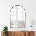 NicBex 36 * 24 Inch Wall Mirror, Metal Framed Arched Top Mounted Mirror for Vanity, Bedroom, Dressing Room, Bathroom, Fair Size and Modern Design, Black