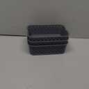 MaxGear Organization and Storage 3 Packs, Plastic Bins Organizer Bins, Woven Baskets for Storage, Plastic Baskets with Handles, Grey Basket for Organizing, Basket Organizer for Home and Office, Small