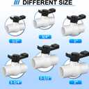 FANOVO 2 inch PVC Ball Valve, 2pcs Slip PVC Shut Off Water Valves with Double Socket Full Flow Port, Schedule 40 Plastic Control Valve, Using for CommercialSwimming Pool, Irrigation System