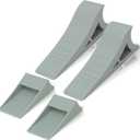 Heavy Duty Rubber Door Stopper – Zero Edge Door Wedge Stops All Doors, Gaps to 1.5 Inch on All Surfaces – Door Stopper Wall Mount Hangs Up When Not in Use for No-Bending Easy Access