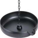 Rain Chain Anchoring Basin, Metal Bowl for Rain Chain Downspout Gutters, Black Rain Chain Basin of Chain Display for Outdoor Garden, Lawn and Patio Water Feature, 10.23 inch Diameter, 2 Inches High