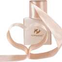 HUIHUANG Satin Wired Ribbon 2.5 inch Rose Gold Wire Edge Ribbon for Wreaths, Bows, Gift Wrapping, Garland, Wedding Decorations, Home Decor, Christmas Tree-Continous 10 Yards
