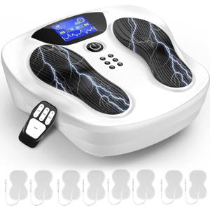 Creliver EMS Foot Stimulator Pro 2, EMS Foot Massager for Neuropathy Feet with TENS Pads, TENS Neuropathy Foot Massager for Circulation, Pain Relief, Plantar Fasciitis, 99 Levels, FSA HSA Eligible (Beige)