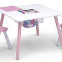 Delta Children 4-Piece Toddler Playroom Set, Pink/White