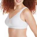 Hanes Women's Wireless Bra, Smooth Comfort Full-Coverage T-Shirt Bra for Women, Single Or 2-Pack (White, XL)