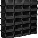 Akro-Mils 30210 AkroBins Plastic Storage Bins, Space-Saving Stackable Bins for Garage, Pantry, Craft Organization, 5" x 4" x 3", Black, 24-Pack