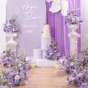 Angela flower 2pcs Purple Free Standing Flowers Ball Bouquet Artificial Rose Arrangements Balls for Wedding Centerpieces Tables Chair Aisle Runner Flowers Decorations