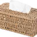 Vintiquewise Natural Woven Seagrass Wicker Rectangular Tissue Box Cover Holder (Rectangle)