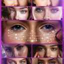 2 x Face Glitter Freckles Makeup Patches Silver Glitter Freckles Face Tattoo 9 Style Set Speckles Sparkle Freckle Temporary Tattoo Beauty Face Freckles Waterproof Faux Fake Freckle for Music Party Makeup