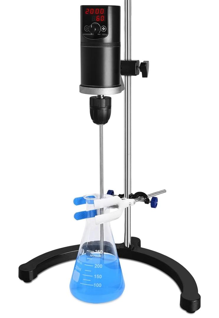 Electric Overhead Stirrer LCD Digital Lab Mixer Time and Speed Adjustable Stirring Lab Mixer 100-2000RPM 20L Electric Overhead Mixer