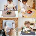 Moonkie Silicone Placemats for Baby & Kid, Stain-Proof Non-Slip Toddler Food Mats Eating Table Mat with 2 Packs Dark Grey/Light Grey