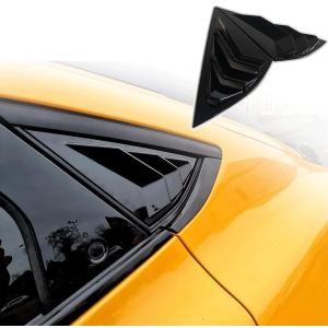 BestEvMod Compatible with 2026 2025 2024 2023 2022 2021 Mustang Mach E Quarter Side Window Scoop Louvers Cover Window Visor Cover ABS (Glossy Black)