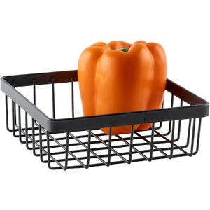G.E.T. WB-662-MG Square Metal Storage Wire Basket for Pantry, Produce and More, 6" x 6" x 2"