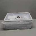 JIUYOTREE 4-Tier Plastic Rolling Storage Cart Utility Cart with Extra Hanging Cups Handles Lockable Wheels for Living Room Bathroom Kitchen Office White