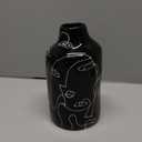 Kimdio Ceramic Vase Irregular face Design Decorative Flower Vase for Home Decor Living Room, Home, Office, Centerpiece,Table and Wedding B-Black