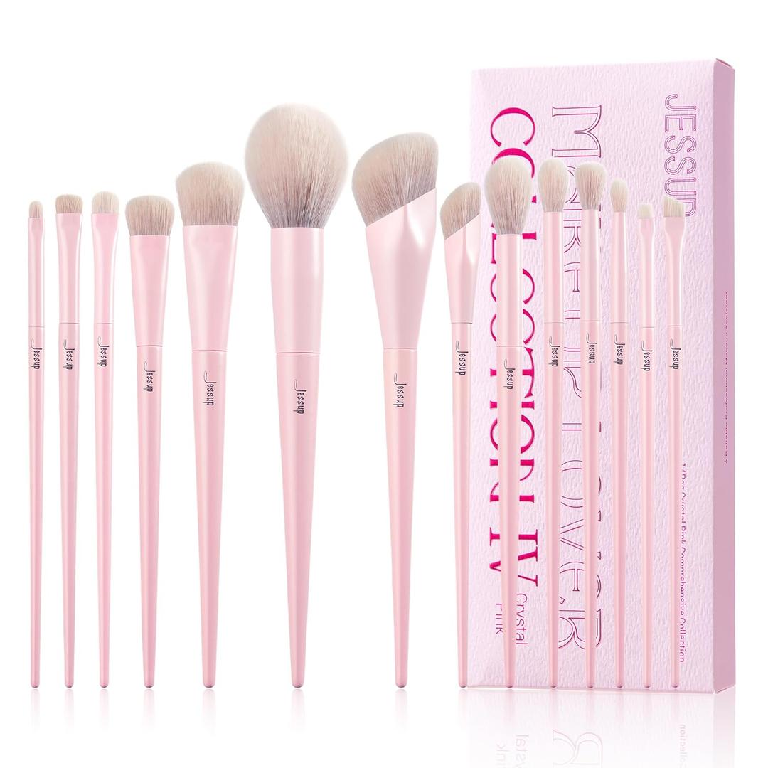 Jessup Pink Makeup Brushes Set 14Pcs Make up Brushes Premium Vegan Foundation Concealer Blush Eyeshadow Eyeliner Powder Highlighter Blending Face Brush Set, T495 Jessup Pink Makeup Brushes Set 14Pcs Make up Brushes Premium Vegan Foundation Concealer Blush Eyeshadow Eyeliner Powder Highlighter Blending Face Brush Set, T495