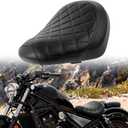 DREAMIZER Cool Gel Motorcycle Solo Seat Compatible with Honda Rebel 1100 CMX1100 CM1100 2021 2022 2023 2024 2025, Motorcycle Front Driver Seat Rider Saddle Cushion, Front-Black-Rhombic