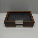 Pen Display Box Ebony Wood Display Case with Glass Window and Tray - Holds Up to 20 Pens