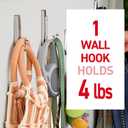Command Large Brushed Nickel Double Hooks, 2 Hooks and 2 Command Strips, Damage-Free Hanging Wall Hooks with Adhesive Strips, No Tools Coat Hooks for Hanging Home Decor, Holds up to 4 lb