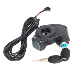E-Bike Throttle Control Switch, Speed Switch Lock with LCD Display, Accelerator Voltage Display with Key Lock for E-Scooter Electric