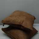 Blazing Needles, L.P. Corded Microsuede Throw Pillow, 18" x 18", Saddle Brown, Count of 2