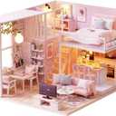 MAGQOO Dollhouse Miniature with Furniture, DIY Dollhouse Kit Plus Dust Proof 1:24 Scale Creative Room Idea(Tranquil Life)