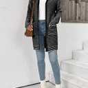 Sidefeel Womens 2025 Fall Outfits Long Sleeve Open Front Cardigan Sweaters Trendy Chunky Hexagon Knit Sweaters Coat (Black, S)
