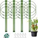 5 Packs Tomato Cages for Garden Cherry Tomato Cage Plant Support Structures, Vegetables Climbing Plants Plant Trellis for Climbing Vegetable Metal 18" with 1 Twist Tie 10 Plant Clip