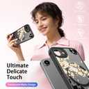 FUNMIKO for iPhone 16e Case Wireless Charging & Military-Grade Protection - Trendy Pattern Design for Women Girls, Matte Non-Slip Phone Cover with Shockproof Corners - Elegant Blossom Motif