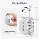 Puroma 2 Pack Combination Lock for Locker 4 Digit Outdoor Waterproof Padlock for School, Gym, Sports, Fence, Toolbox, Gate, Case, Outdoor, Hasp Storage (Silver & Black)