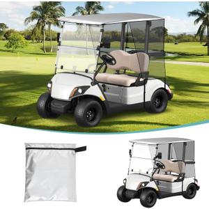 Golf Cart Sun Shade Cover for Club Car Precedent & EZGO TXT, Encrypted Polyester Mesh Shield, UV Protection & Heat Isolation, Easy-to-Install Golf Cart Cover, 44'' x 39.4''
