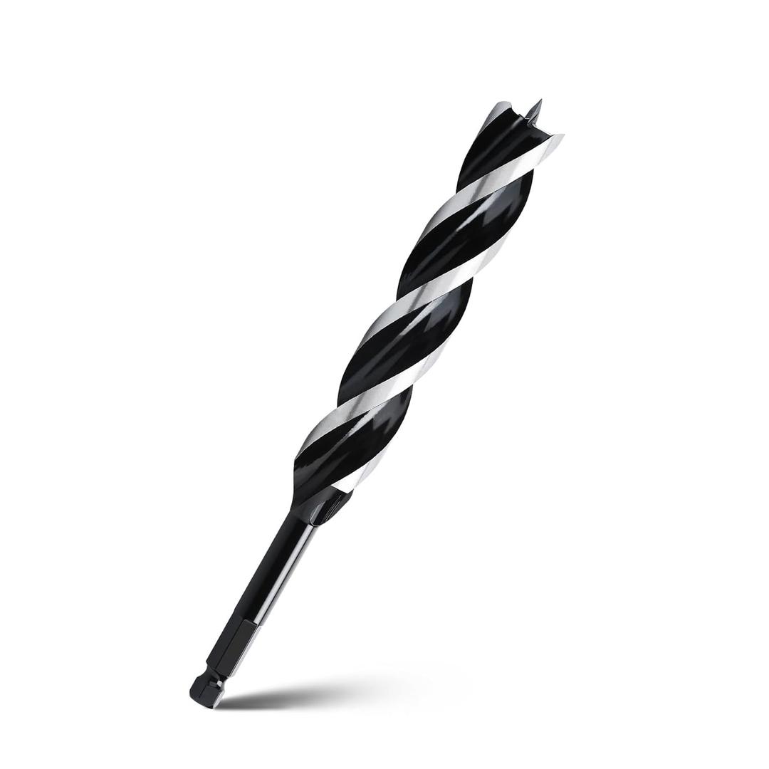 1-1/8" x 10" Auger Drill Bit for Wood, Hex Shank Tri Flute Ship Auger Long Drill Bit for Soft and Hard Wood,Tree Stump,Plastic,Drywall and Composite Materials
