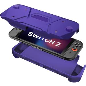 FIWWAT Protective Case for Nintendo Switch 2 (2025), TPU Middle Frame & PC Front Protector 360 Protection, Non-Slip Ergonomic Grip, Shockproof & Anti-Scratch Shell Cover , Purple