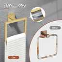 TQKAG 5-Piece Bathroom Accessories Set Brushed Gold Bathroom Hardware Set SUS304 Stainless Steel Classic Wall Mounted Towel Bar Sets 23.6" Towel Rack for Bathroom, Brushed Gold