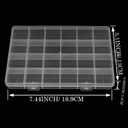 2pcs 24 Grids Clear Plastic Organizer Box Fixed Compartment Storage Container for Craft, Beads, Jewelry, Small Parts, 7.4X5.1X0.86 INCH