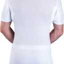 Sweatproof Undershirt for Men, V-Neck, White, Sweat Pads (White, S)