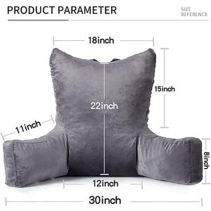 Back Pillow for Bed Sitting up, Backrest Pillow with Arms, Back Support Pillows for Gaming Lounging Watching TV, Large 21" Grey