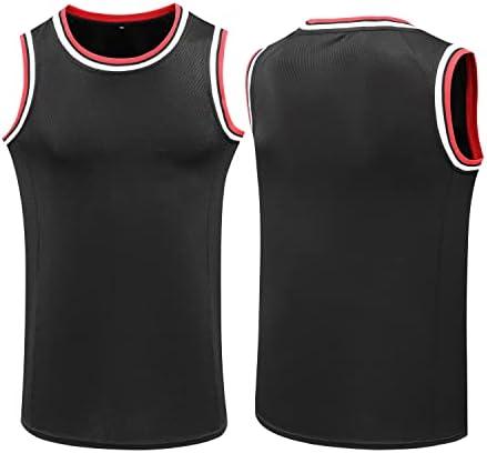 YWIES Plain Basketball Jersey, Blank Team Uniform, Hip Hop Hipster Short Sleeveless Active Shirts 2XL