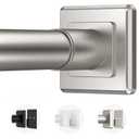 Haryaers Brushed Nickel Shower Curtain Rod, Spring Tension Curtain Rod 30-40”, No Drill or Screw Installation Shower Rod for Bathroom, Closet, Kitchen with Brackets