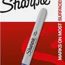 Sharpie Permanent Markers, Fine Point, Blue, 12 Count