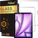 Ailun Screen Protector for iPad Air 13 Inch 2026/2025/2024 [8/7/6th Gen,M4/M3/M2], iPad Pro 13 Inch 2025/2024 [8/7th Gen,M5/M4], Tempered Glass Face ID Apple Pencil Compatible Case Friendly 2 Pack