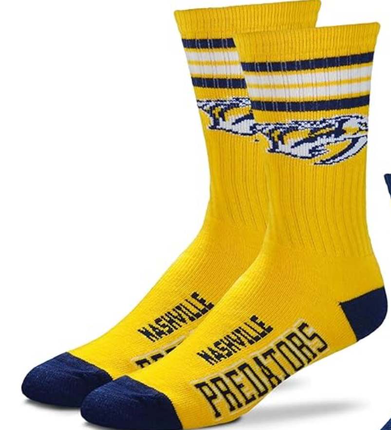 For Bare Feet NHL Unisex Kids Nhl Mvp Crew Sock Youth (One Size)