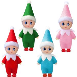 Voiiake Christmas Tiny Elf Doll, Baby Mini Plush Elf Boy & Girl, Little Christmas Doll Decoration Accessories, Xmas Gift for Kids & Adults, Party Favors Supplies