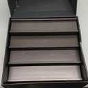 Zalida Wooden Cologne Organizer for Men 4 Tier of Perfume Display Holder of Drawer & 2 Hidden Compartments Larger Storage Space Mens Perfume Organizer Shelf Stand,Gift for Man (4T-Black Brown)