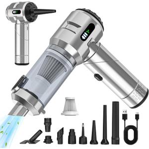 Upgraded VersionSycoodeal Car Vacuum Cleaner,Mini Portable Vacuum Cordless,25000PA Powerful Strong Cyclonic Suction USB Rechargeable Foldable Handheld Vacuum with One-touch Dust Removal for Car,Home