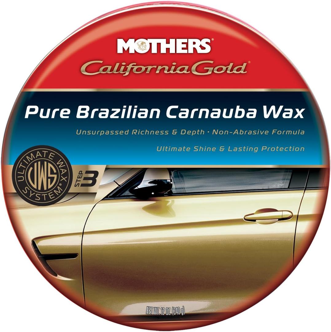 Mothers 05550 California Gold Pure Brazilian Carnauba Wax Paste (Ultimate Wax System, Step 3) - 12 oz.
