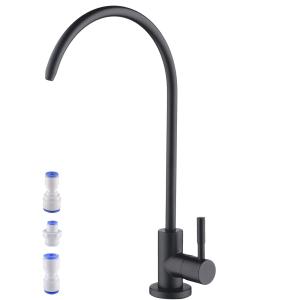 Matte Black Drinking Water Purifier Faucet, Sus304 Stainless Steel Beverage Faucet for Kitchen Under Sink Water Reverse Osmosis Filter System With 1/2" 1/4" 3/8" Tube