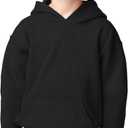 Gildan Youth Hoodie Sweatshirt, Style G18500B (Large, Black)